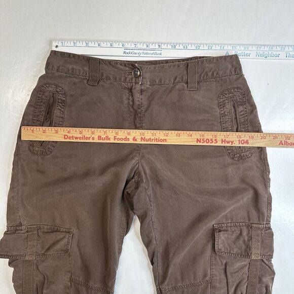J Jill Cargo Crop Pants Womens 10 Petite Brown Tencell/Lyocell Casual Leisure - Picture 2 of 12